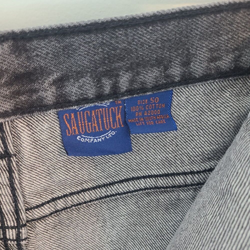 VTG Saugatuck Co Ltd Denim Shorts Sz 50 Black Wash Heavy Duty Cotton Jorts Y2K - Picture 3 of 7